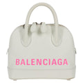 Balenciaga Logo Ville Bag Leather White Leather Hand