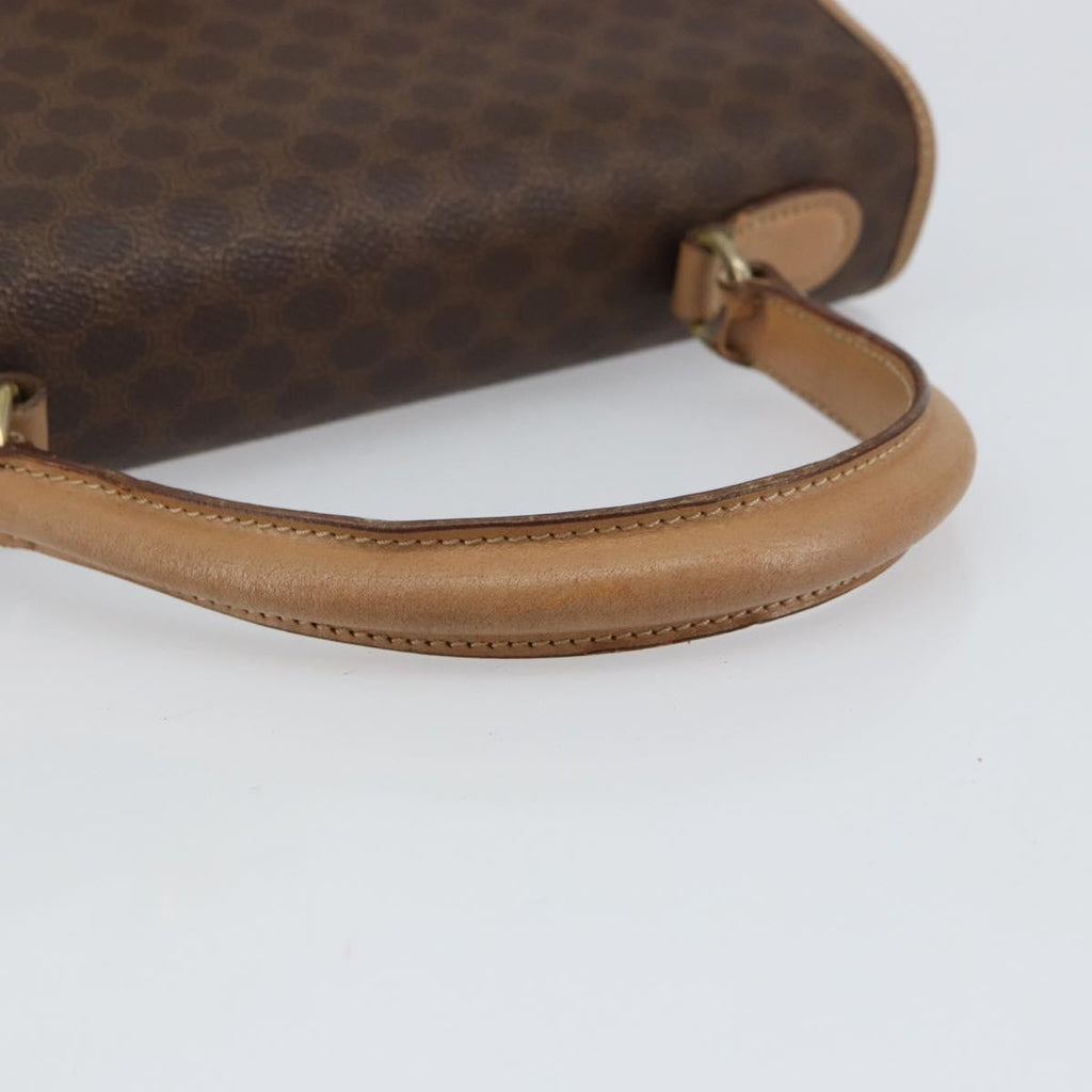 Celine Vintage Macadam Handbag Canvas Brown Pvc Handbag