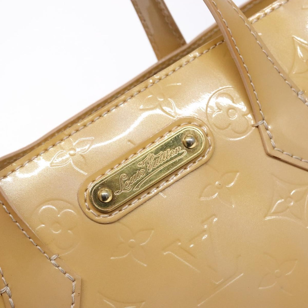 Louis Vuitton Wilshire Handbag Monogram Vernis Beige Patent_Leather Bag