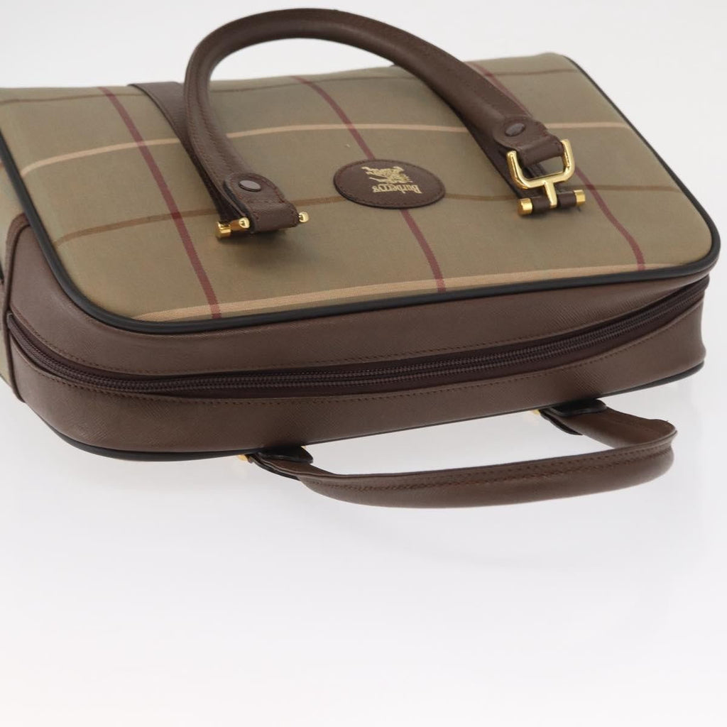 Burberry Nova Check Boston Bag Canvas Beige Canvas Handbag