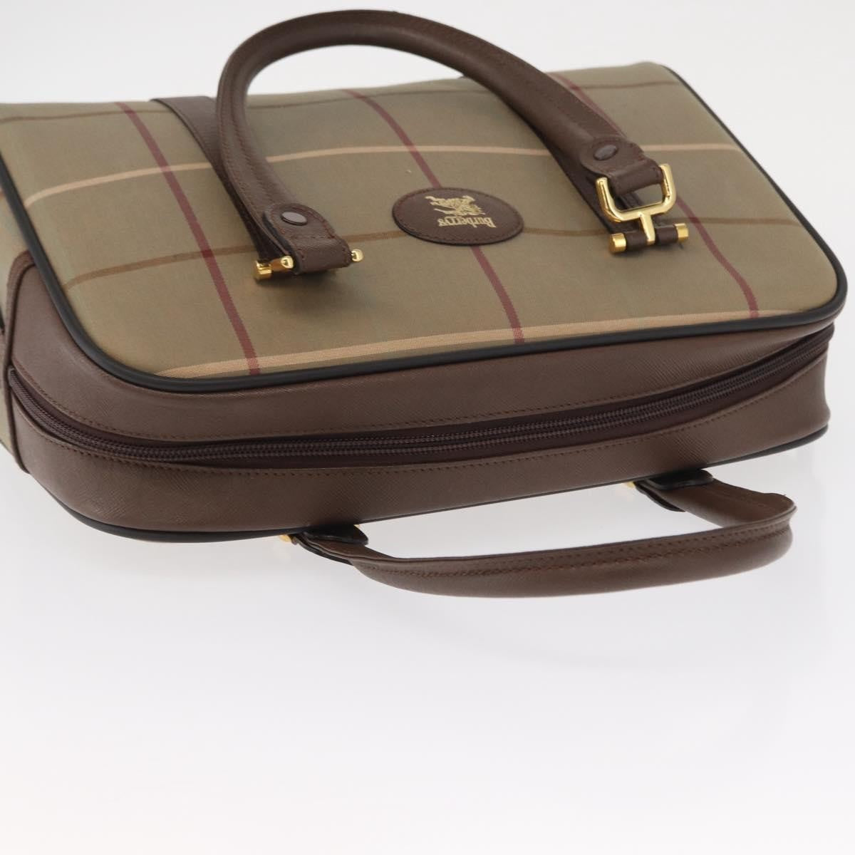 Burberry Nova Check Boston Bag Canvas Beige Canvas Handbag