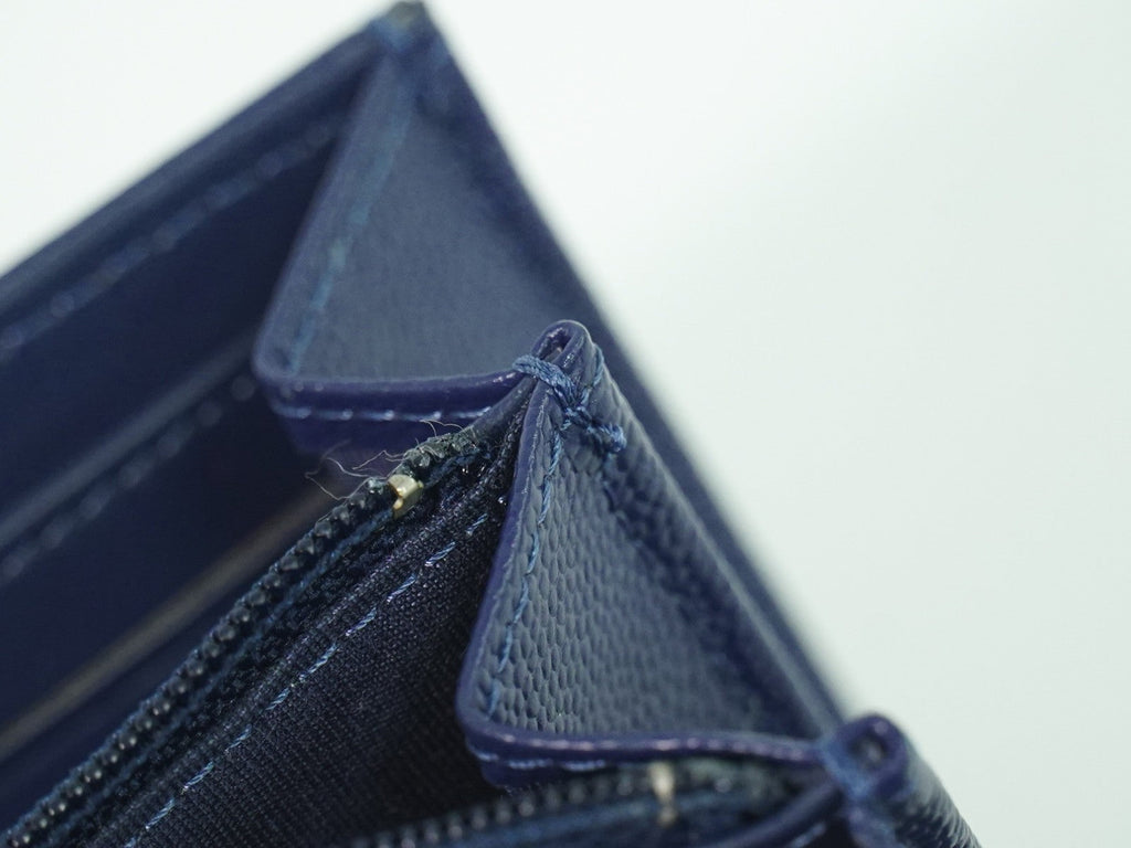 Chanel Deauville Flap Wallet Caviar Navy Leather Wallets Accessory