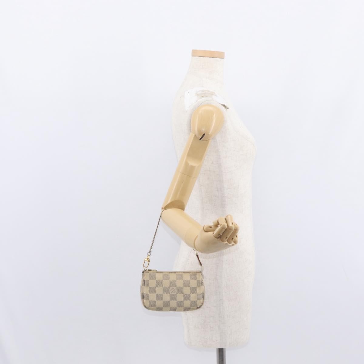 Louis Vuitton Mini Pochette Accessoires Damier Canvas White Canvas Clutche & Pouche Bag