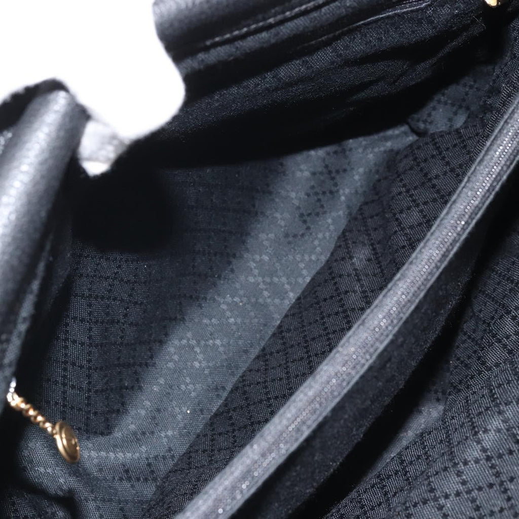 Gucci Bamboo Tote Bag Suede Black Suede Tote Bag Bag (Pre-Owned)