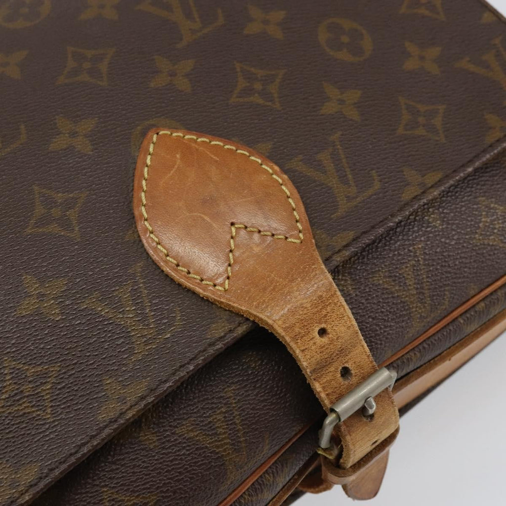 Louis Vuitton Cartouchiere Handbag Monogram Canvas Brown Canvas Shoulder Bag