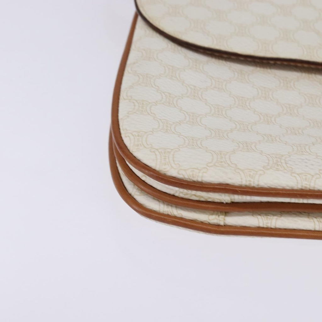 Celine Macadam Shoulder Bag Pvc Leather White Canvas Bag
