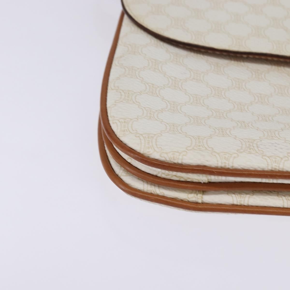 Celine Macadam Shoulder Bag Pvc Leather White Canvas Bag