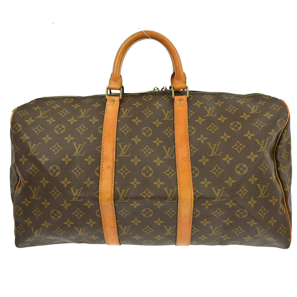 Louis Vuitton Keepall Bag Monogram Canvas Brown Canvas Travel Bag