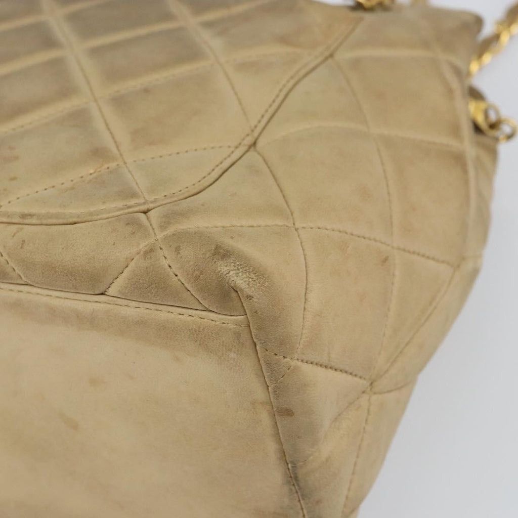 Chanel Vintage Camera Bag Quilted Leather Beige Leather Shoulder Bag Bag