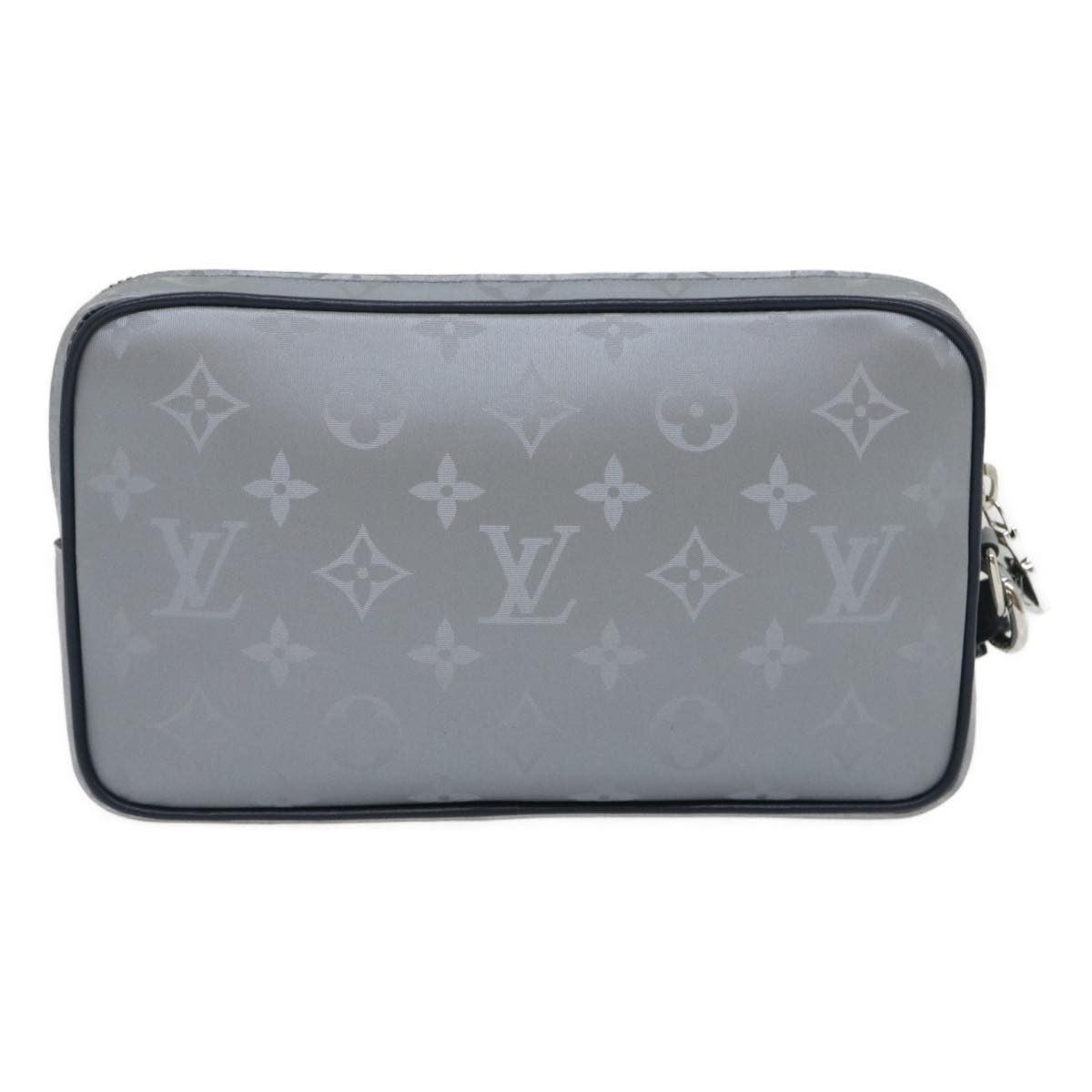Louis Vuitton Alpha Clutch Limited Edition Monogram Satellite Canvas Silver Nylon Clutche & Pouche Bag