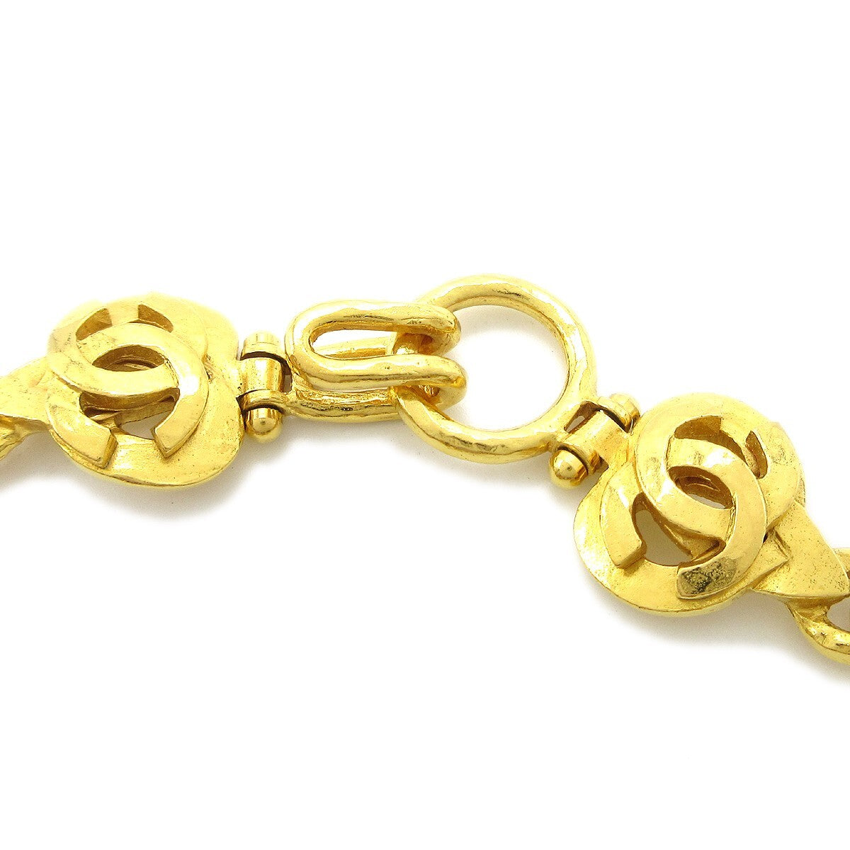 Chanel Cc Heart Pendant Necklace Metal Gold Gold_Plated Necklace Jewelry