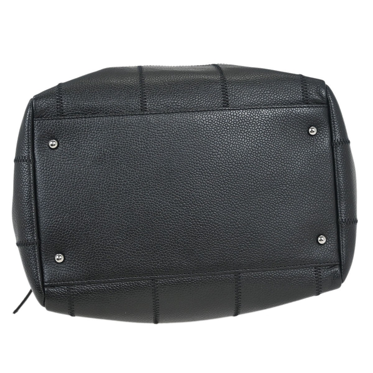 Chanel Square Stitch Bowler Bag Quilted Caviar Black Leather Shoulder Bag Bag