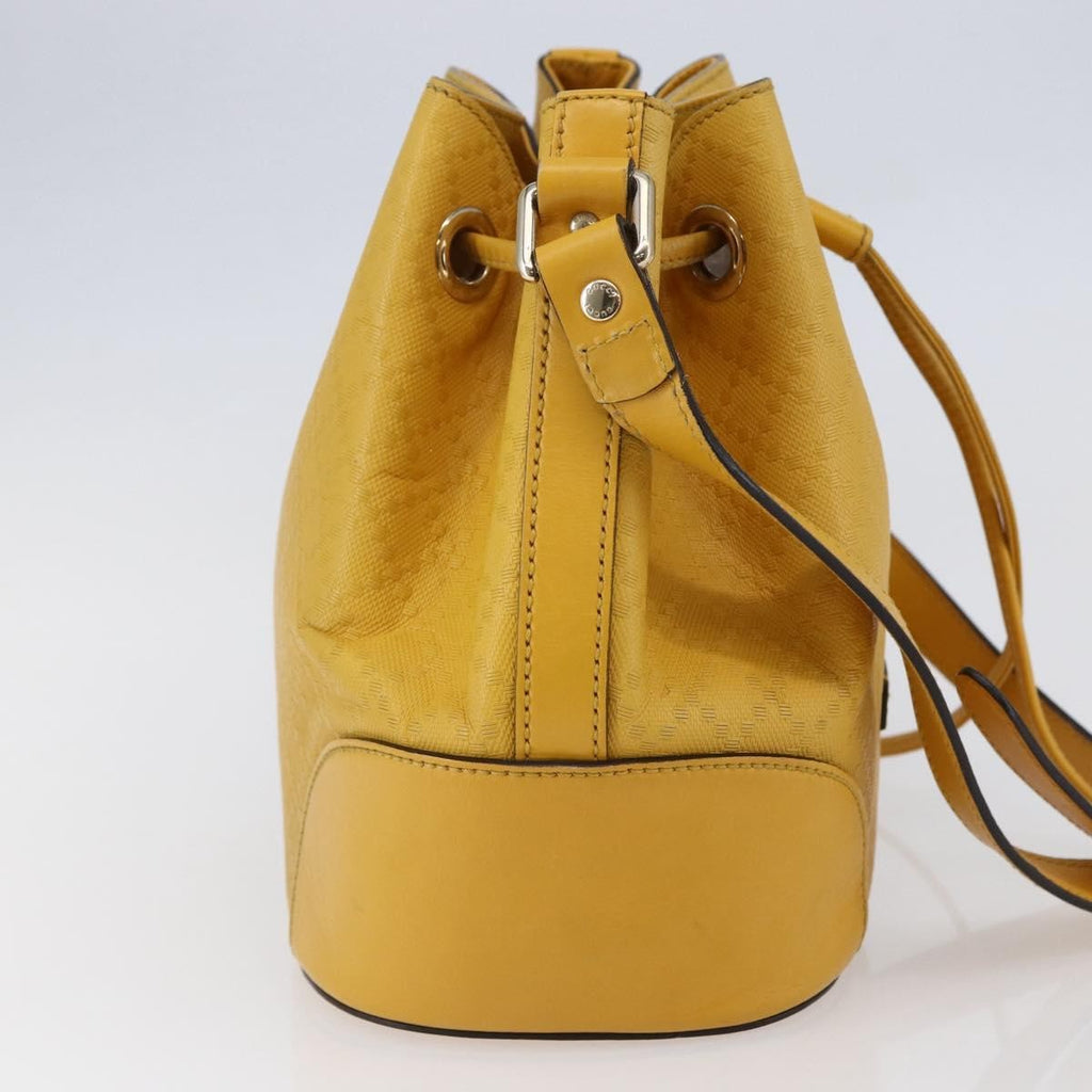 Gucci Bright Bucket Bag Diamante Leather Yellow Leather Shoulder Bag Bag (Pre-Owned)