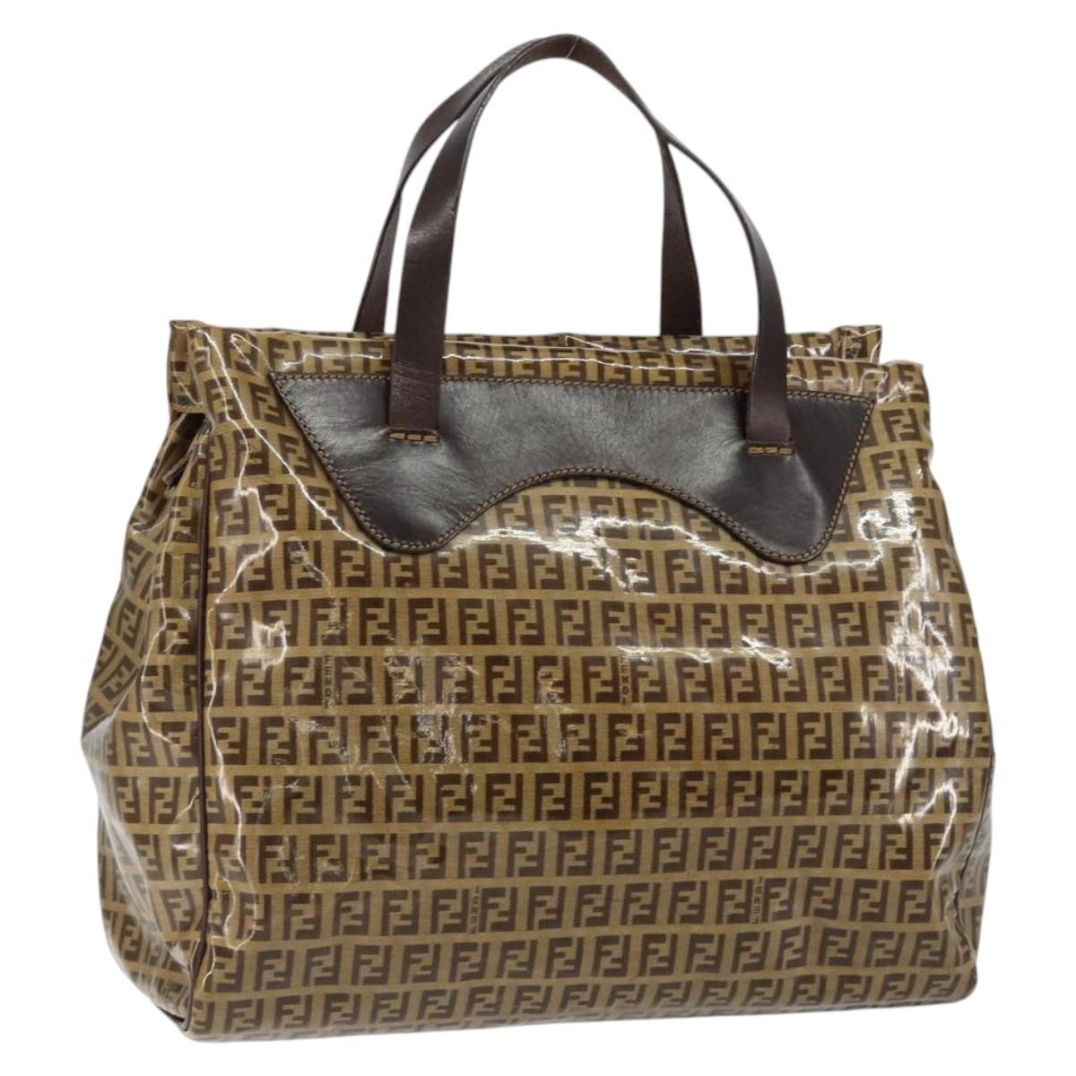 Fendi Zip Tote Canvas Beige Canvas Tote Bag Bag