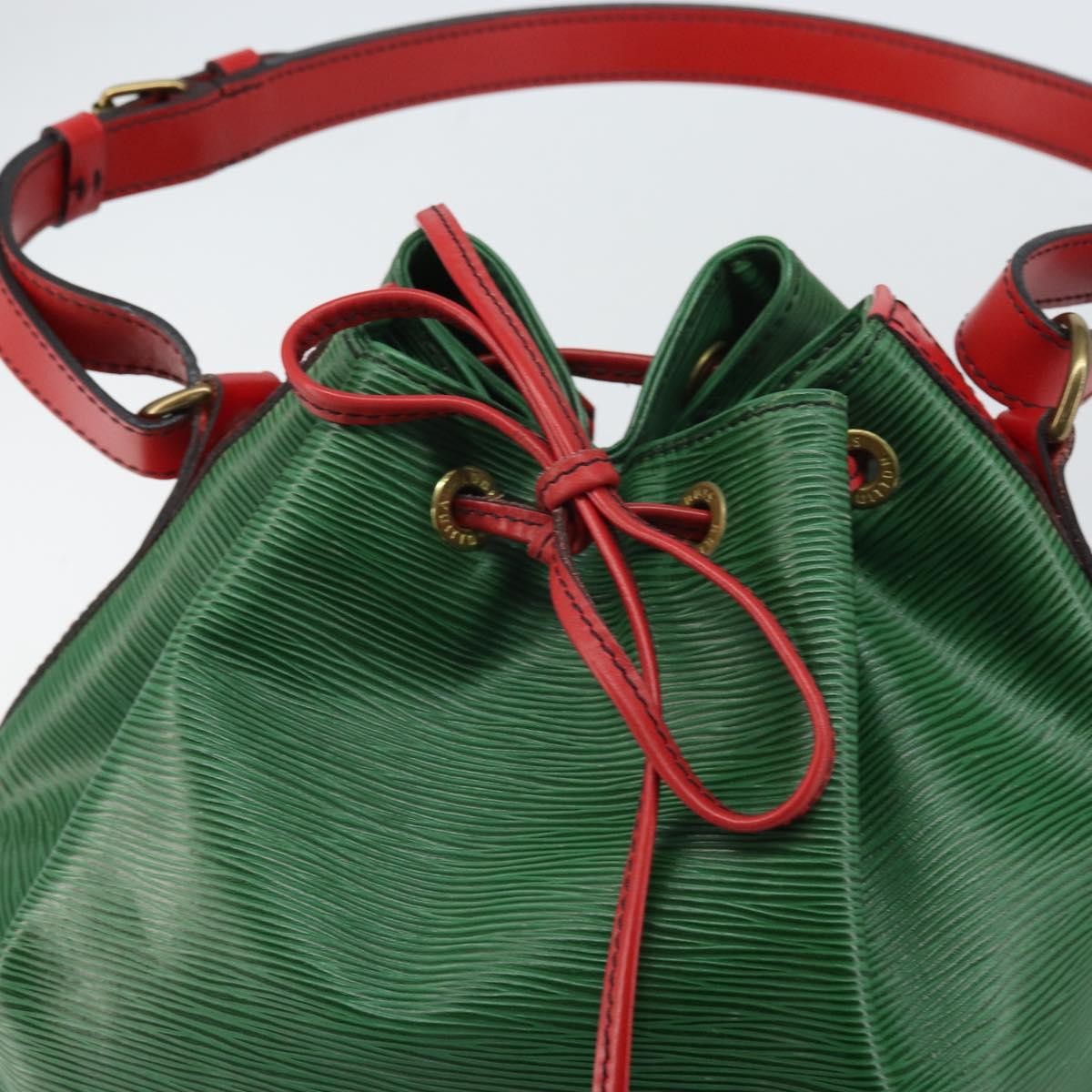 Louis Vuitton Bicolor Petit Noe Handbag Epi Leather Green Leather Shoulder Bag