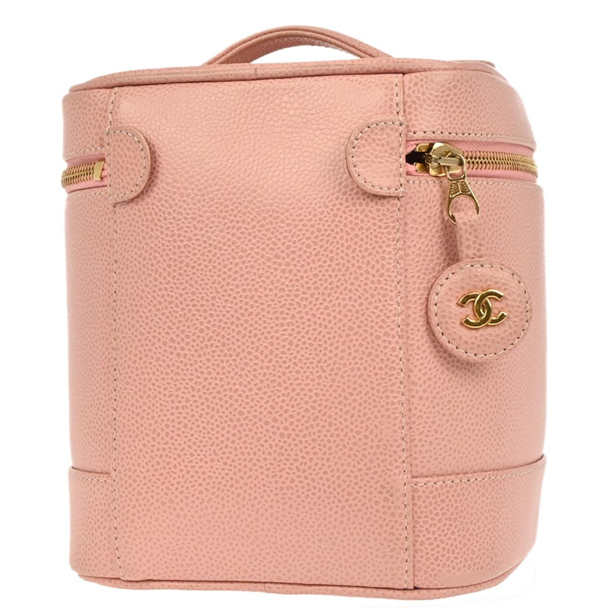 Chanel Vintage Timeless Cosmetic Case Caviar Pink Leather Clutche & Pouche Bag