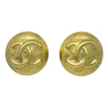 Chanel Vintage Cc Round Clip-On Earrings Metal Gold Gold_Plated Earrings Jewelry