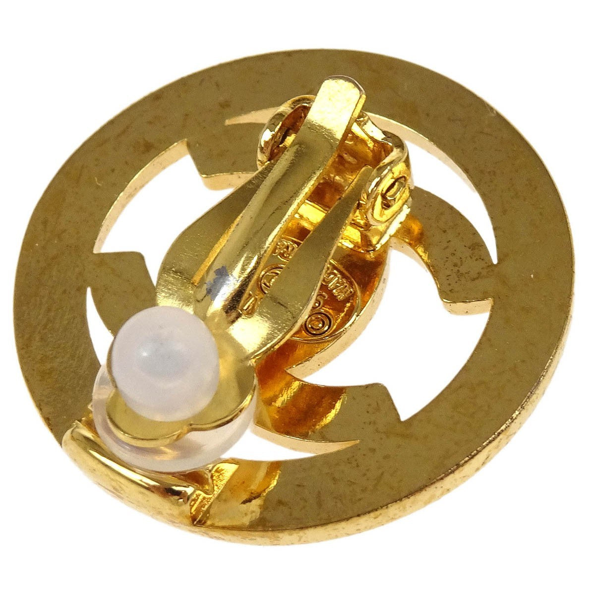 Chanel Cc Round Earrings Metal Gold Gold_Plated Earrings Jewelry