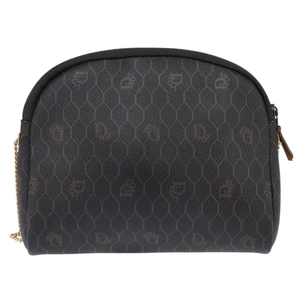 Christian Dior Vintage Honeycomb Chain Canvas Black Canvas Shoulder Bag Bag (Pre-Owned)