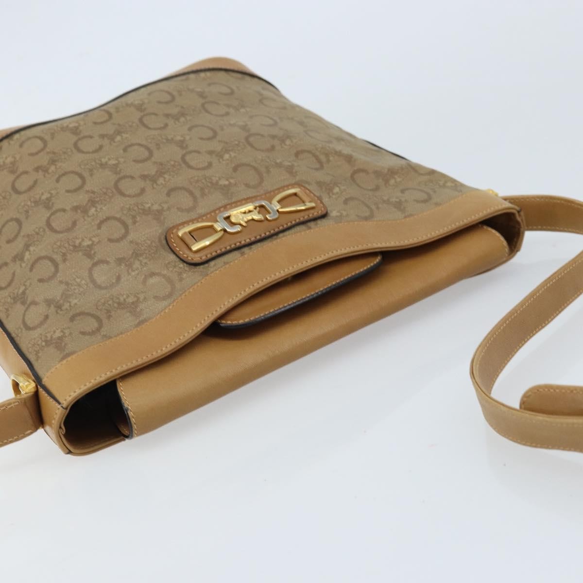 Celine C Sulky Shoulder Bag Canvas And Leather Beige Canvas Shoulder Bag Bag