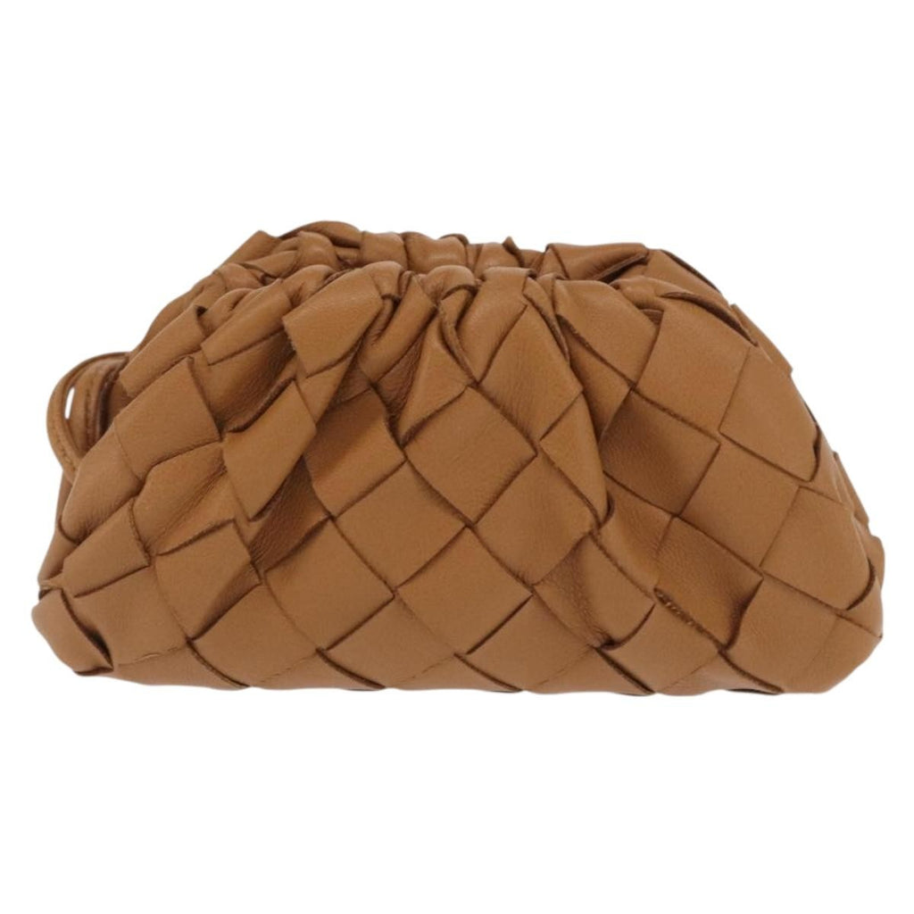 Bottega Veneta The Pouch Coin Purse Intrecciato Nappa Brown Leather Clutche & Pouche Bag