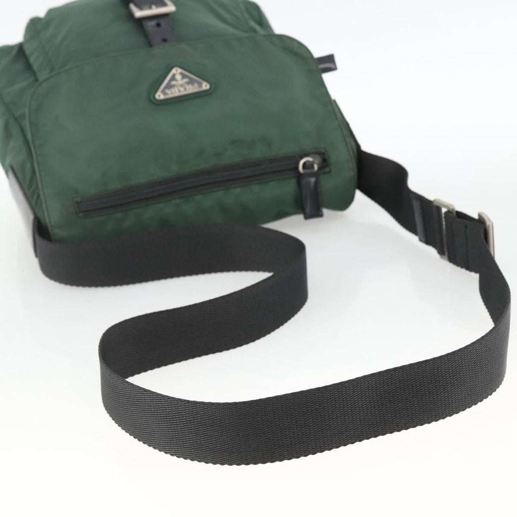 Prada Buckle Messenger Bag Tessuto Green Nylon Shoulder Bag Bag