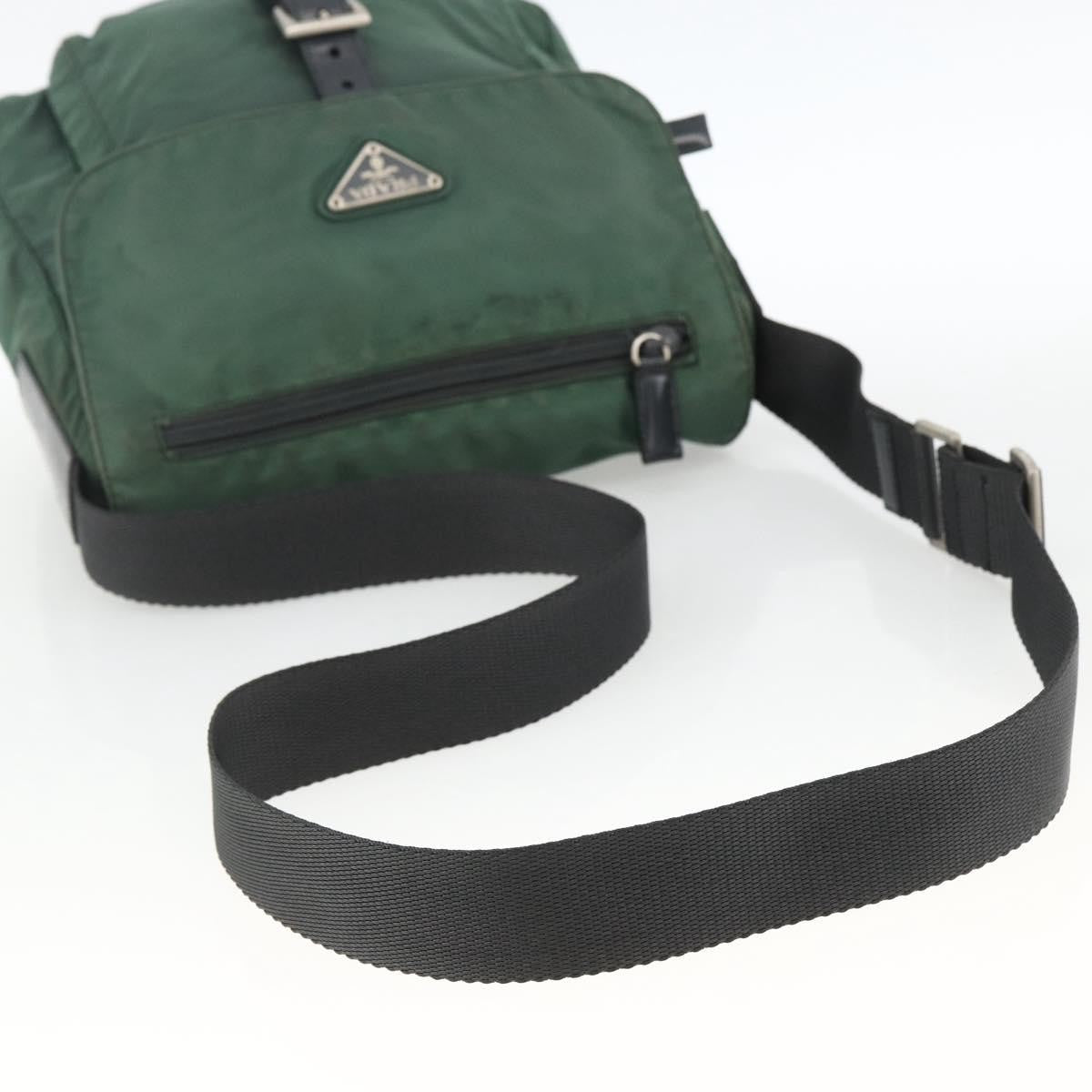 Prada Buckle Messenger Bag Tessuto Green Nylon Shoulder Bag Bag