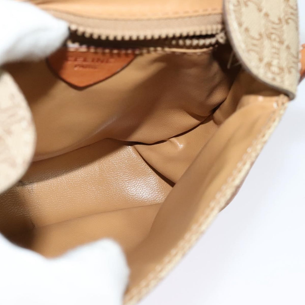 Celine Vintage Macadam Shoulder Bag Canvas Beige Canvas Bag