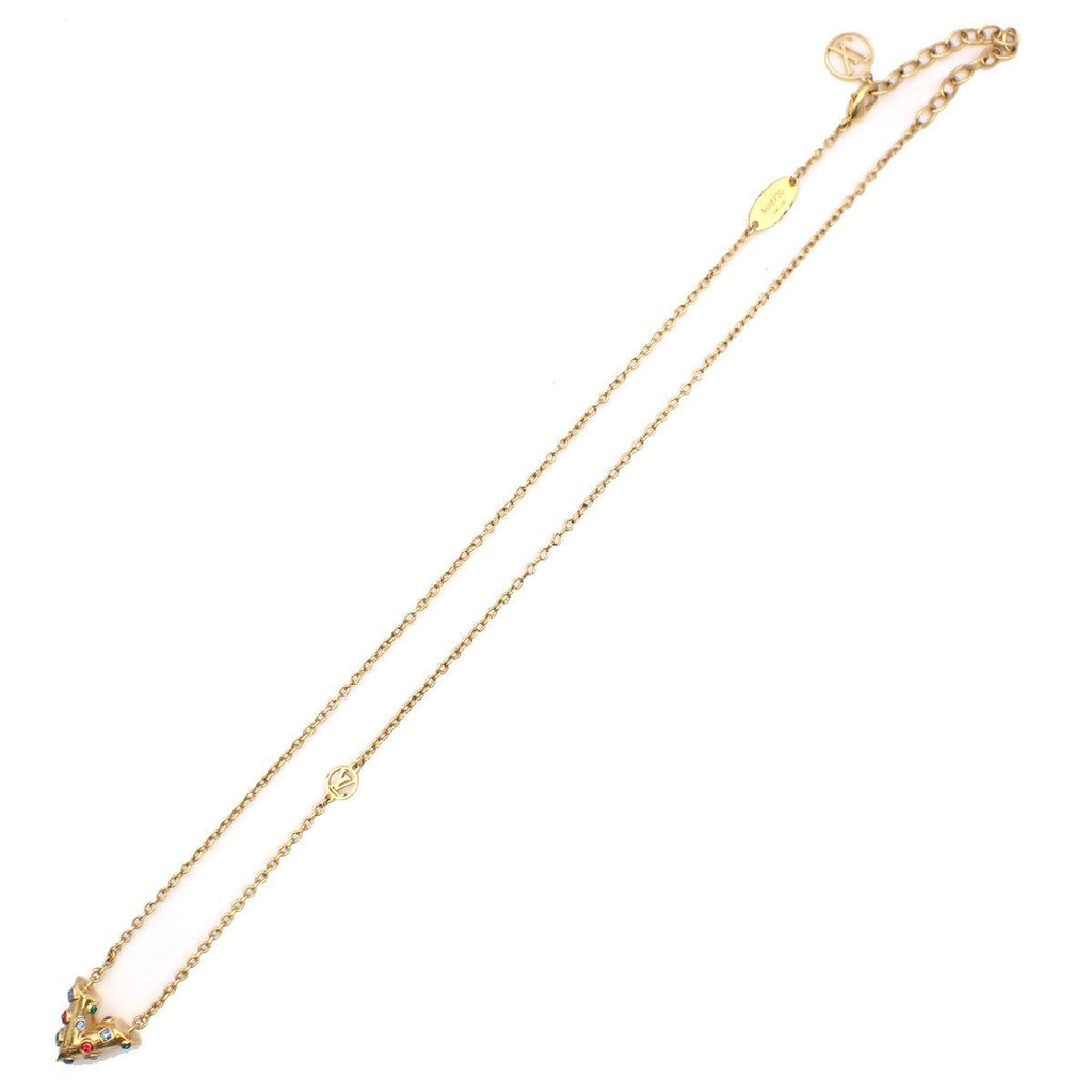 Louis Vuitton Essential V Necklace Metal Gold Gold_Plated Necklace Jewelry