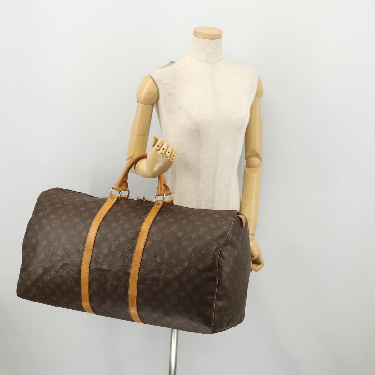 Louis Vuitton Keepall Bag Monogram Canvas Brown Canvas Travel Bag