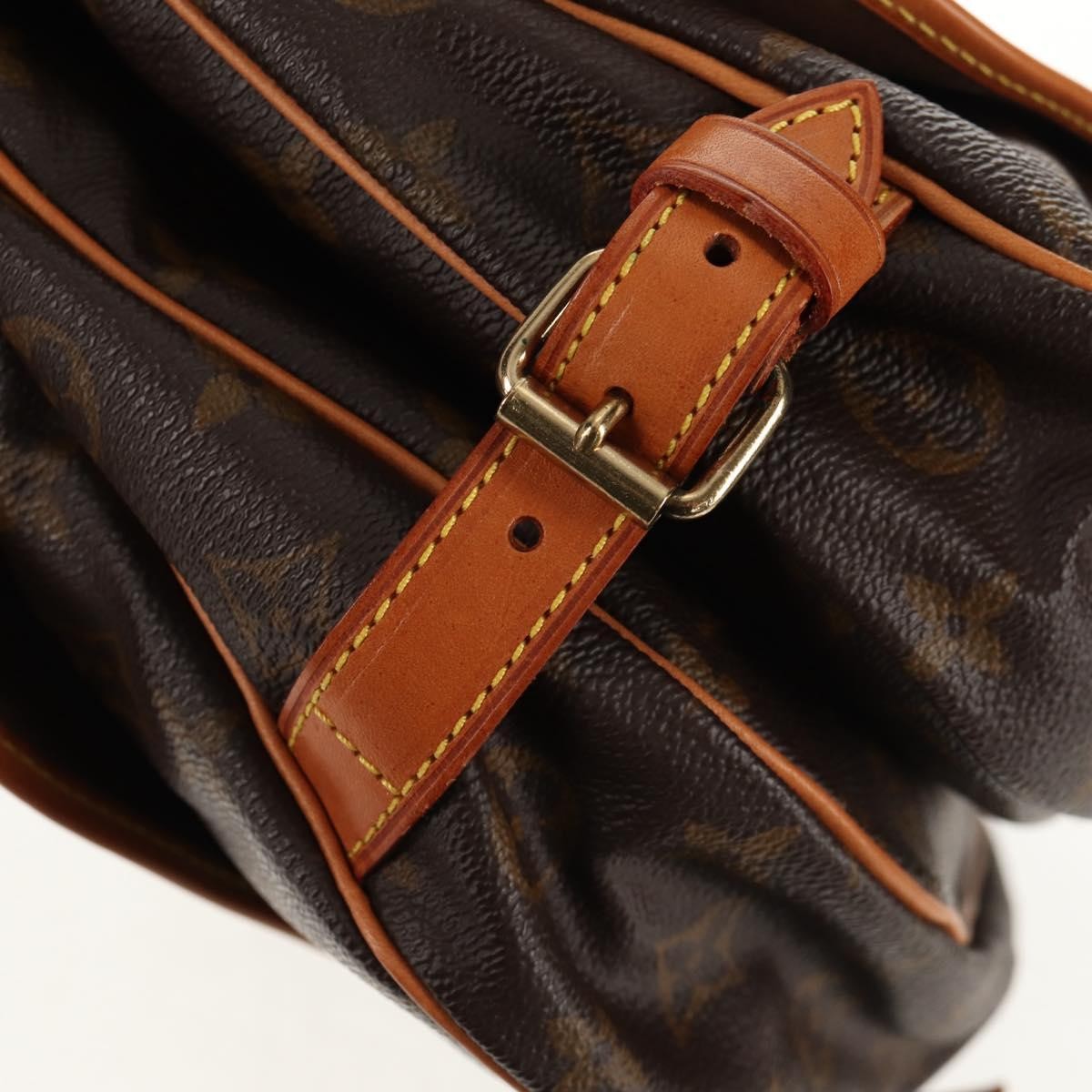 Louis Vuitton Saumur Handbag Monogram Canvas Brown Canvas Shoulder Bag