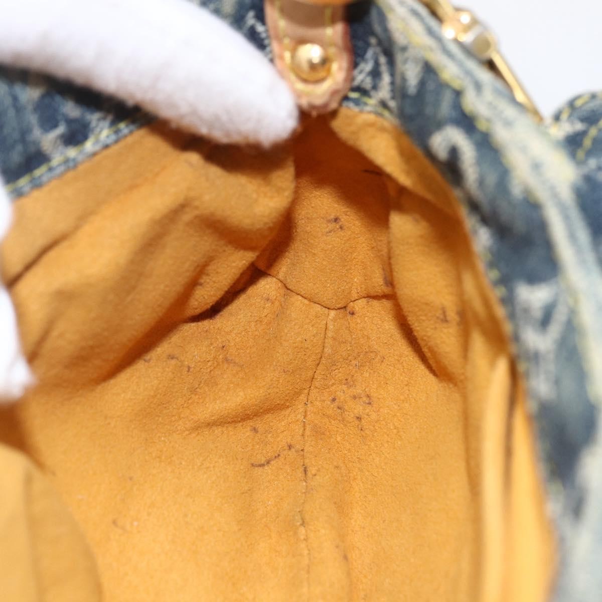 Louis Vuitton Pleaty Raye Handbag Striped Monogram Denim Blue Denim_Jeans Shoulder Bag