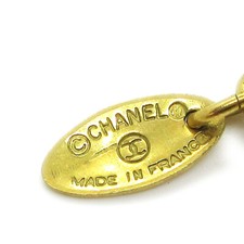 Chanel Vintage Quilted Cc Pendant Necklace Metal Gold Gold_Plated Necklace Jewelry