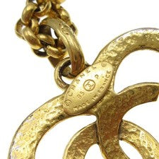 Chanel Cc Heart Pendant Necklace Metal Gold Gold_Plated Necklace Jewelry