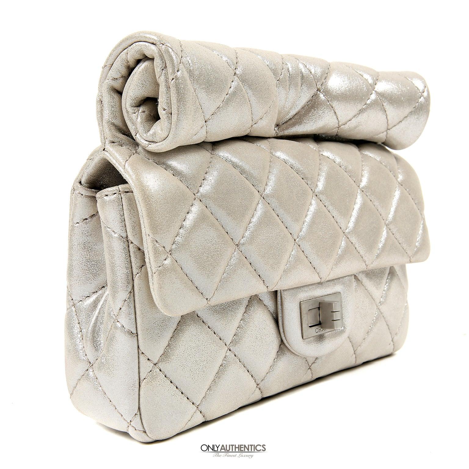 Chanel SiLouis Vuittoner Gold Leather Roll Handle Reissue Clutch