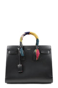 Classic Small Sac De Jour Black Fuchsia in Smooth Leather with Handle Wraps