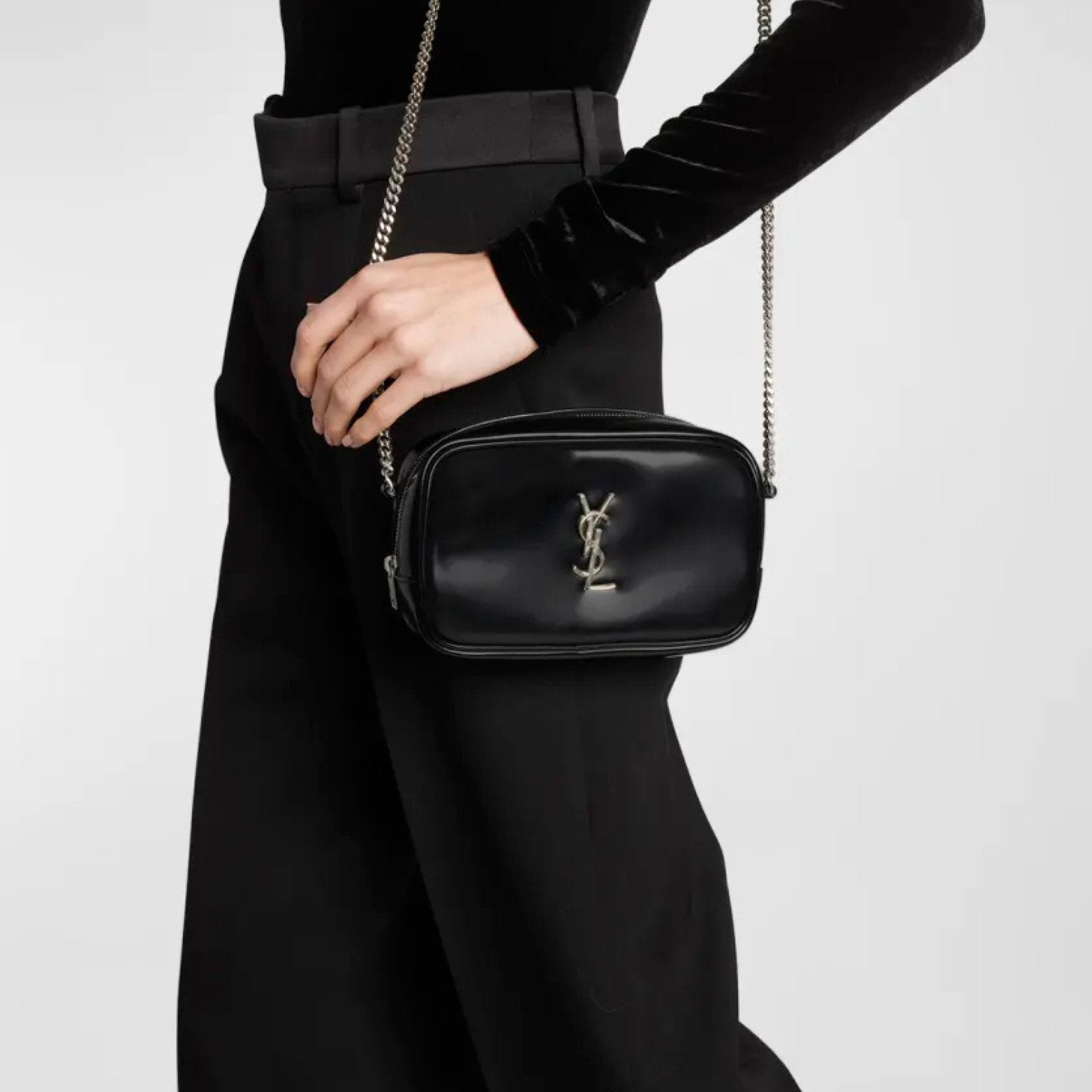 SAINT LAURENT Lou bag in Shiny Canvas