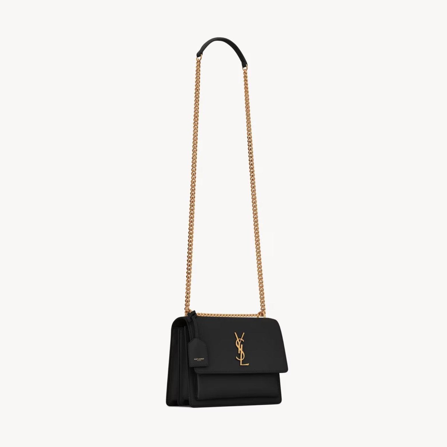 SAINT LAURENT Sunset medium chain bag in smooth leather - Gold