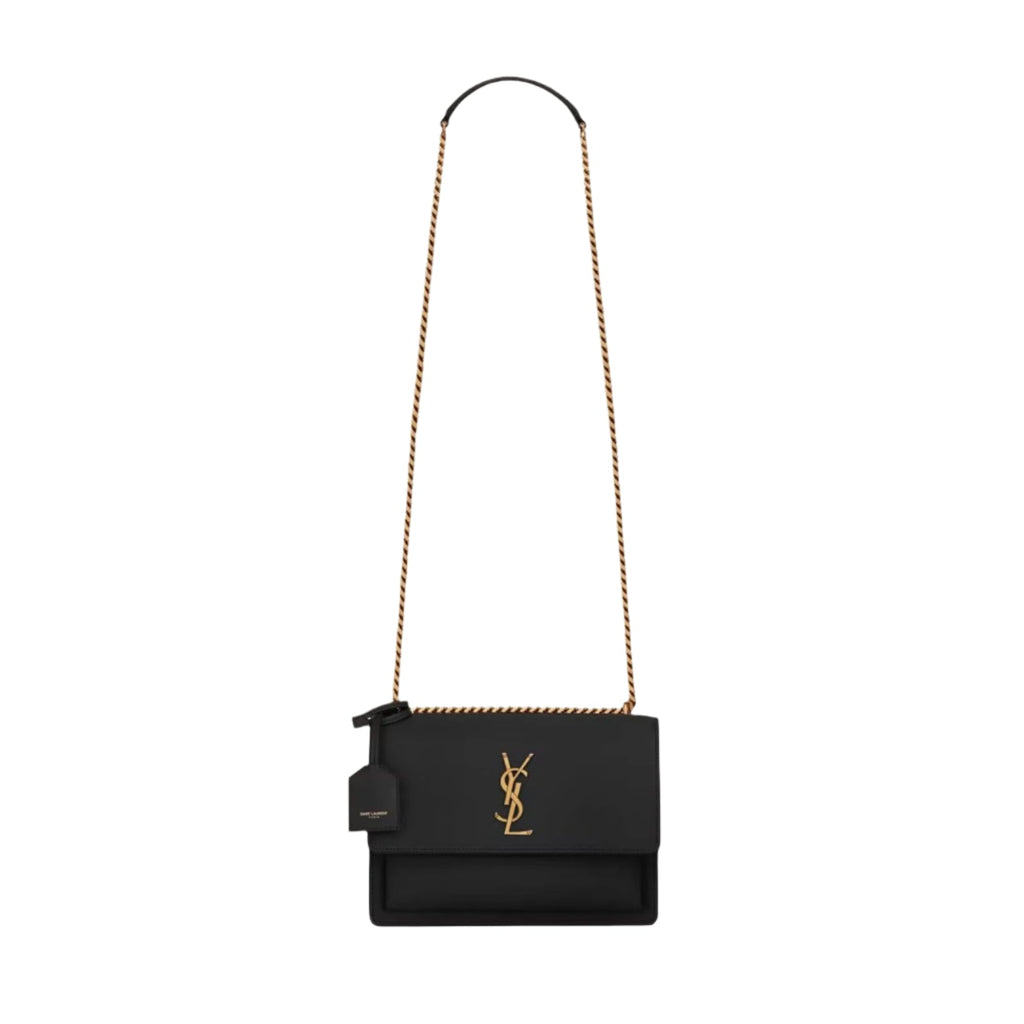 SAINT LAURENT Sunset medium chain bag in smooth leather - Gold