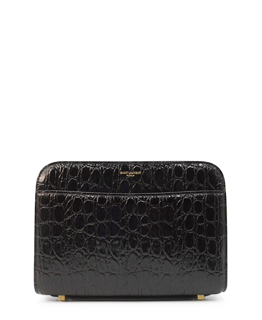 Croco Carre Crossbody Black