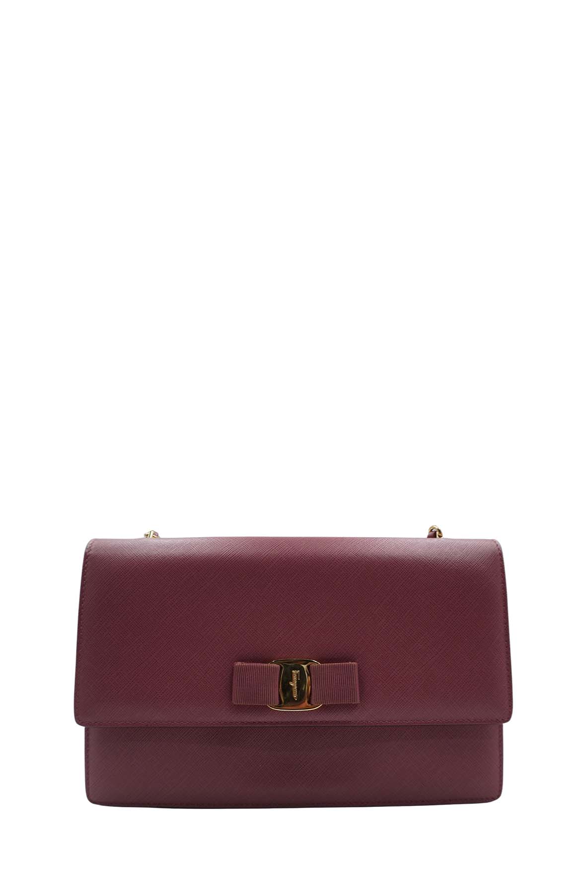 MeDiorum Ginny Vara Ribbon Safano Leather Crossbody Bag Pink