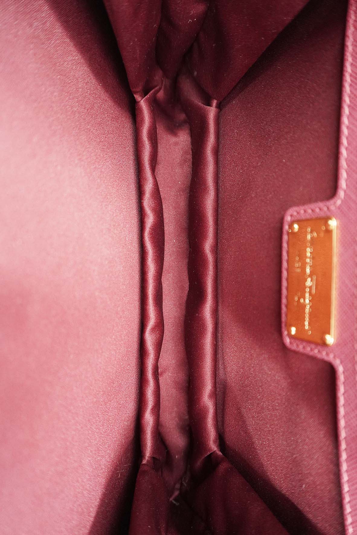 MeDiorum Ginny Vara Ribbon Safano Leather Crossbody Bag Pink