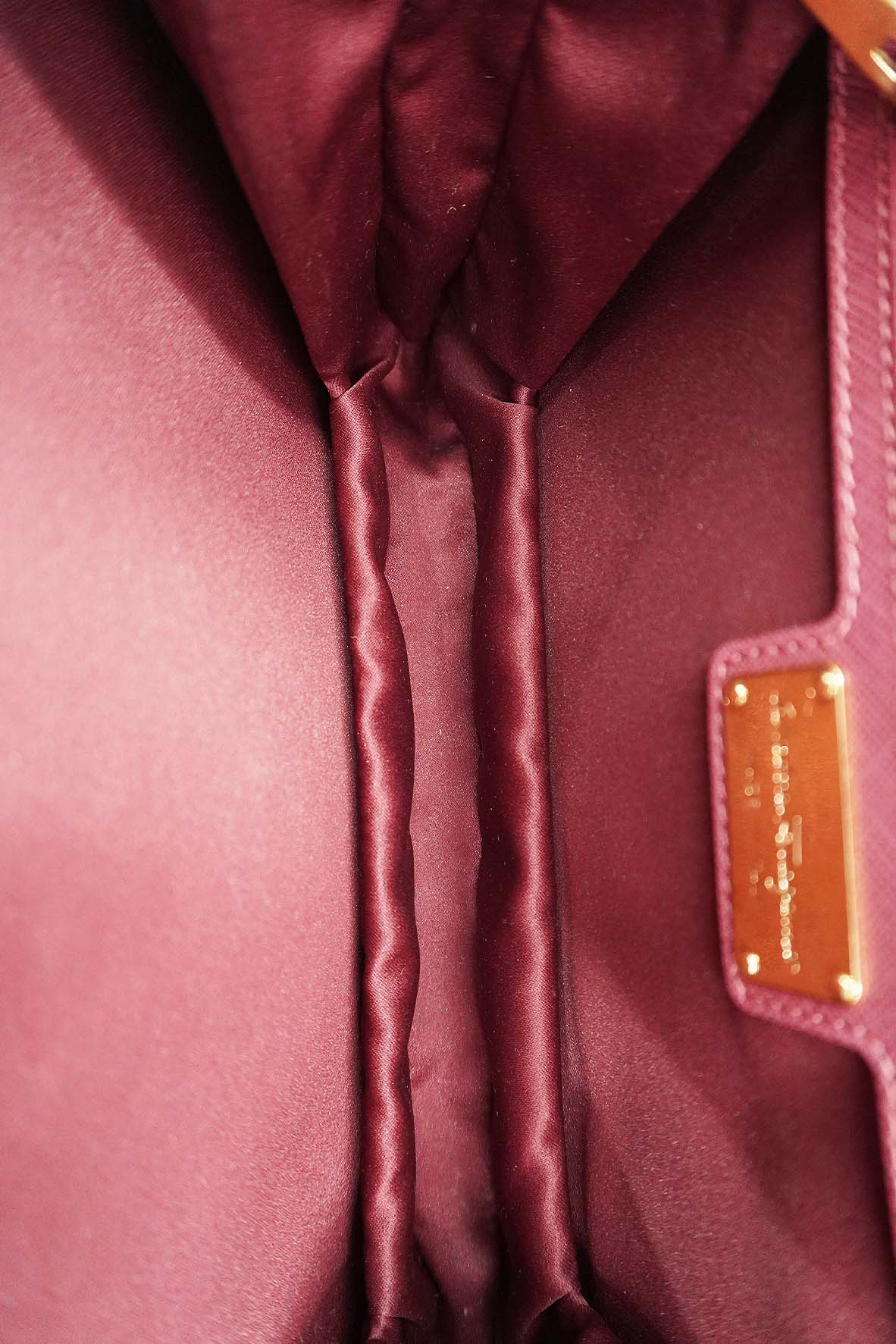 MeDiorum Ginny Vara Ribbon Safano Leather Crossbody Bag Pink