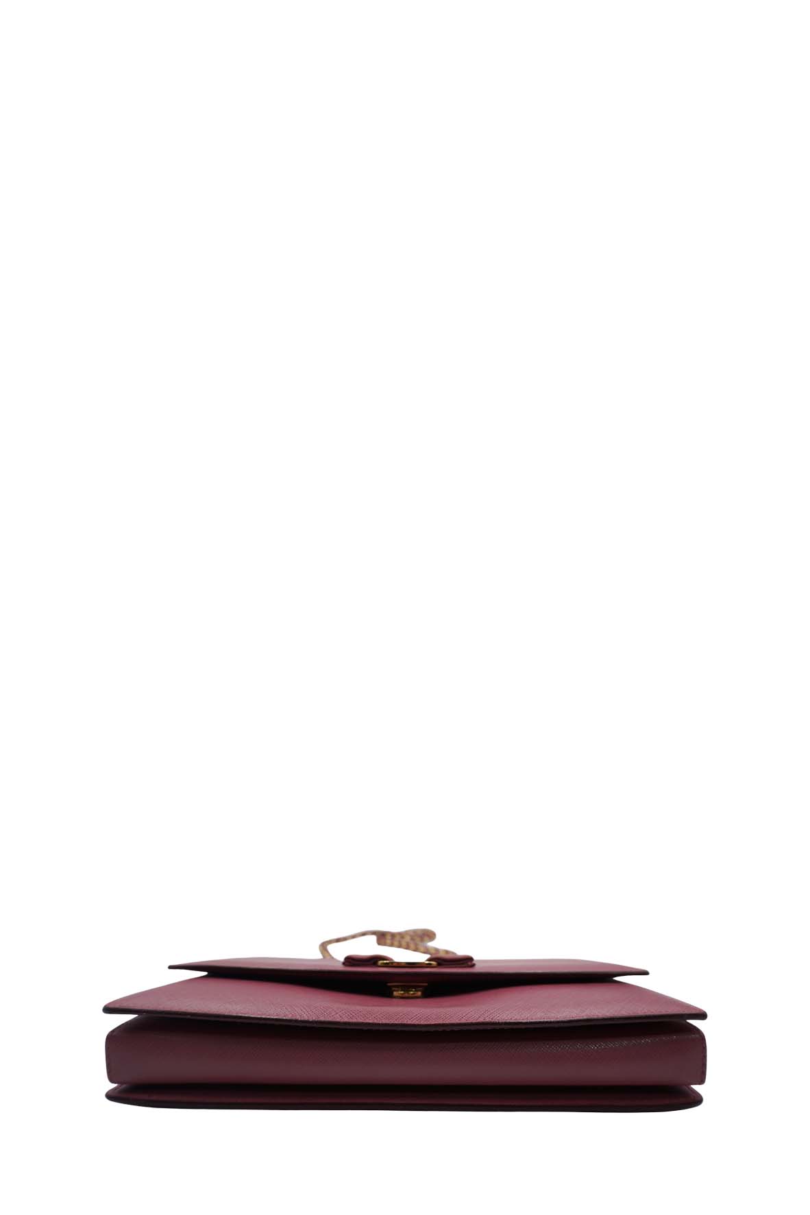 MeDiorum Ginny Vara Ribbon Safano Leather Crossbody Bag Pink