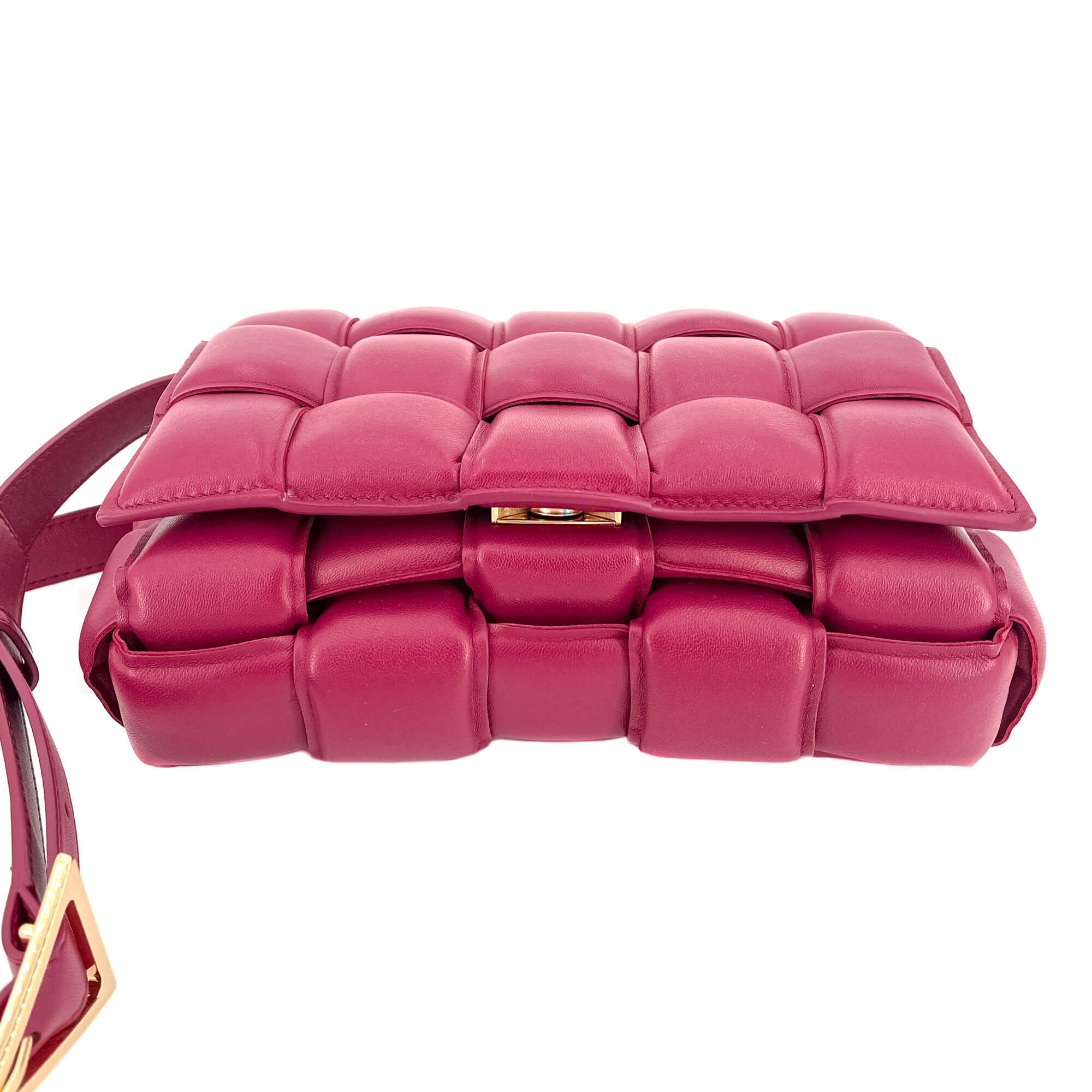 Padded Cassette Leather Shoulder Violet Bag