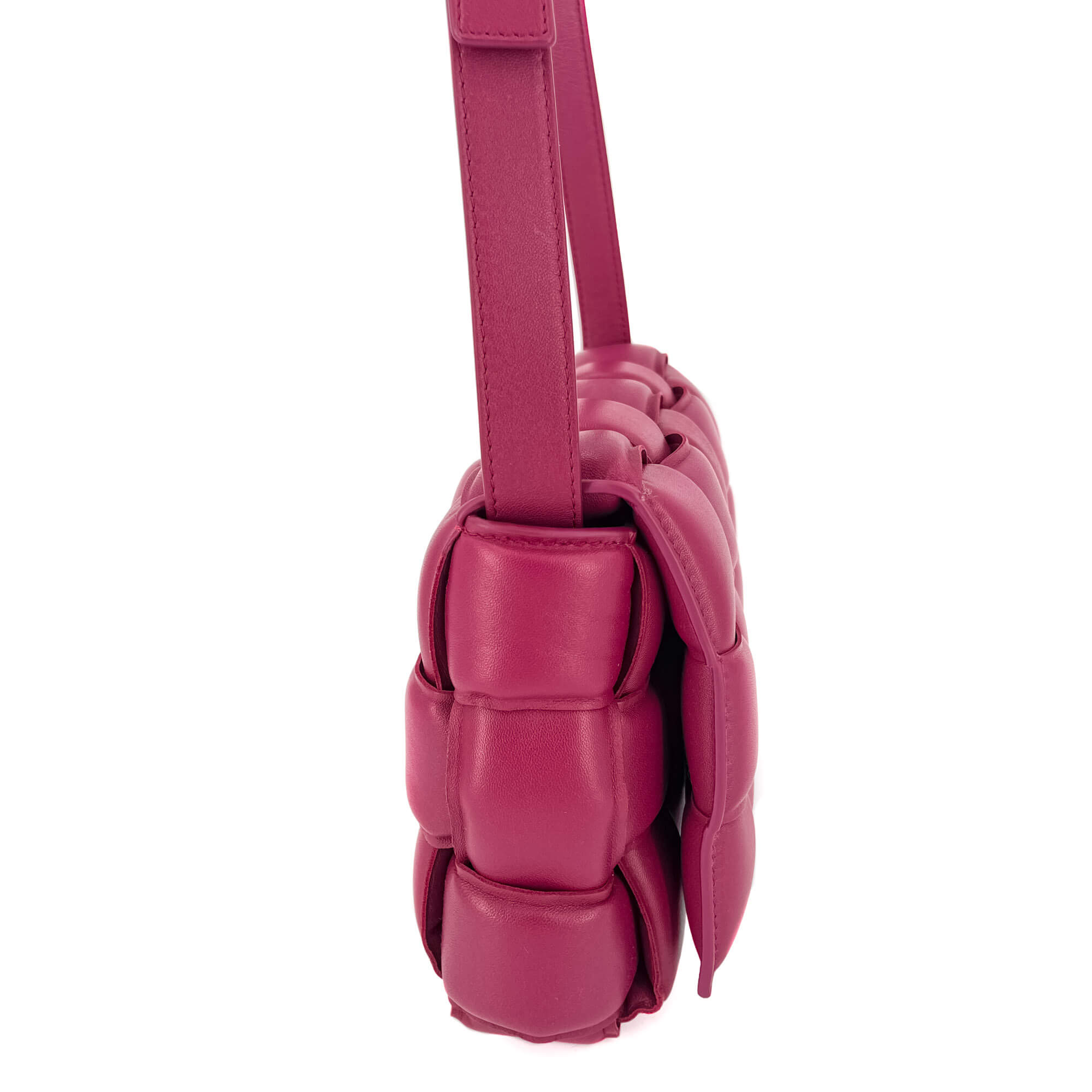 Padded Cassette Leather Shoulder Violet Bag