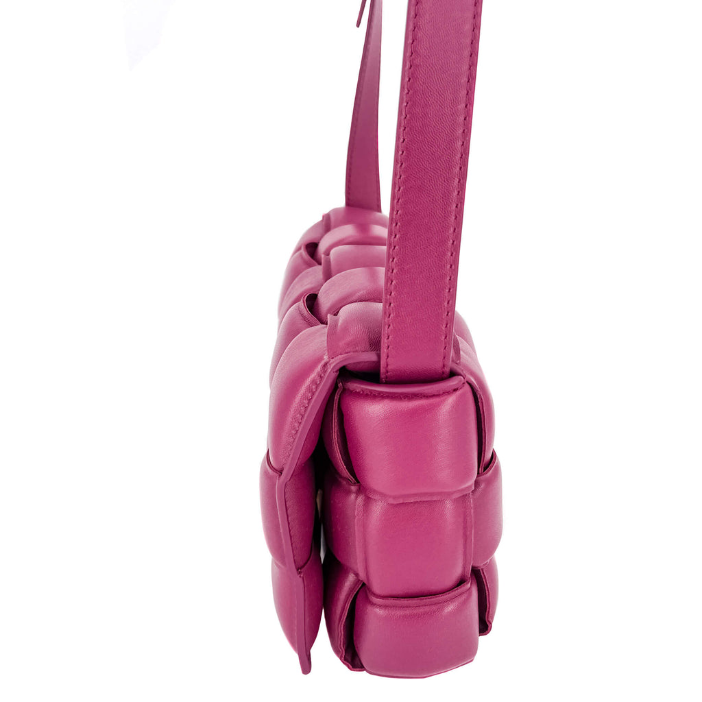 Padded Cassette Leather Shoulder Violet Bag