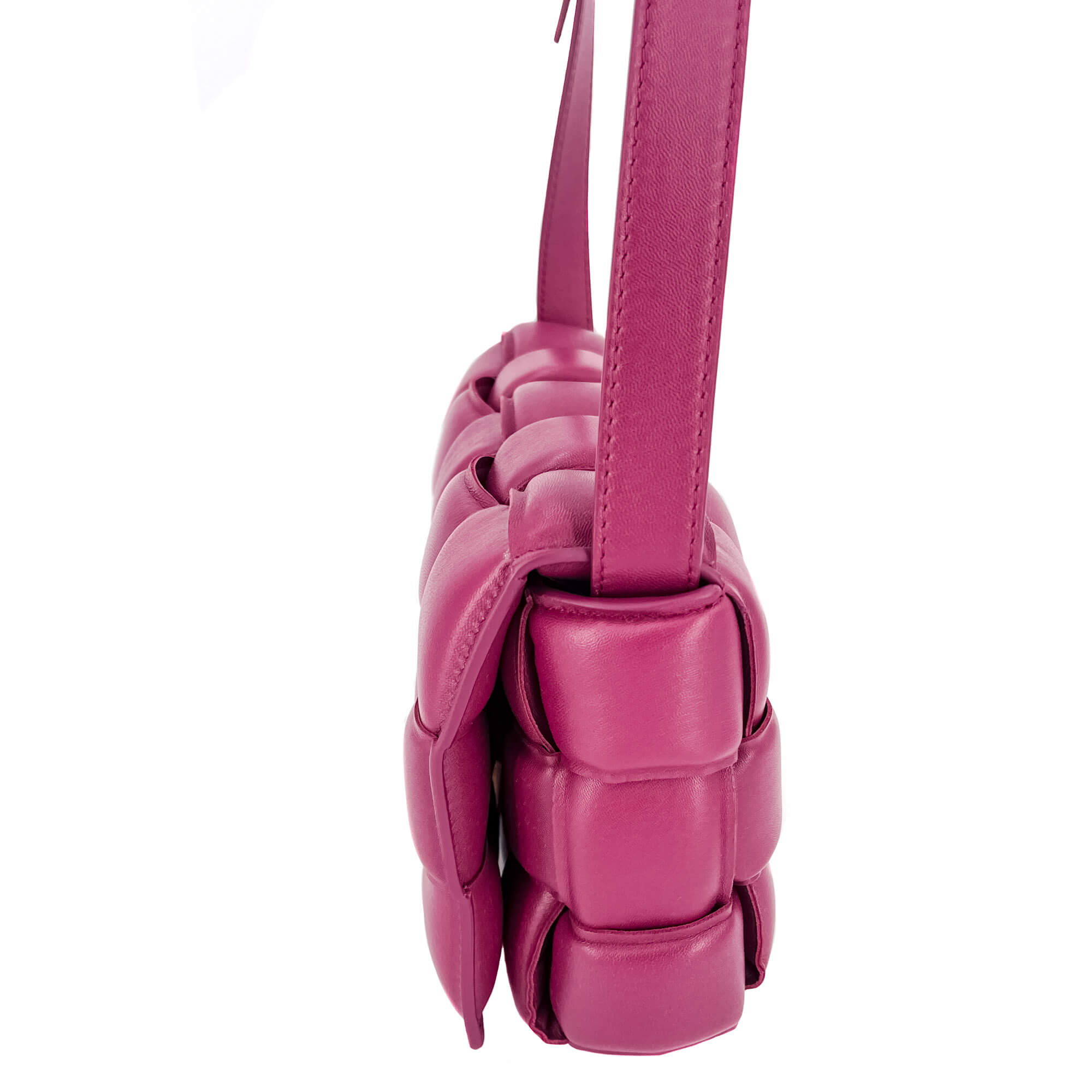 Padded Cassette Leather Shoulder Violet Bag