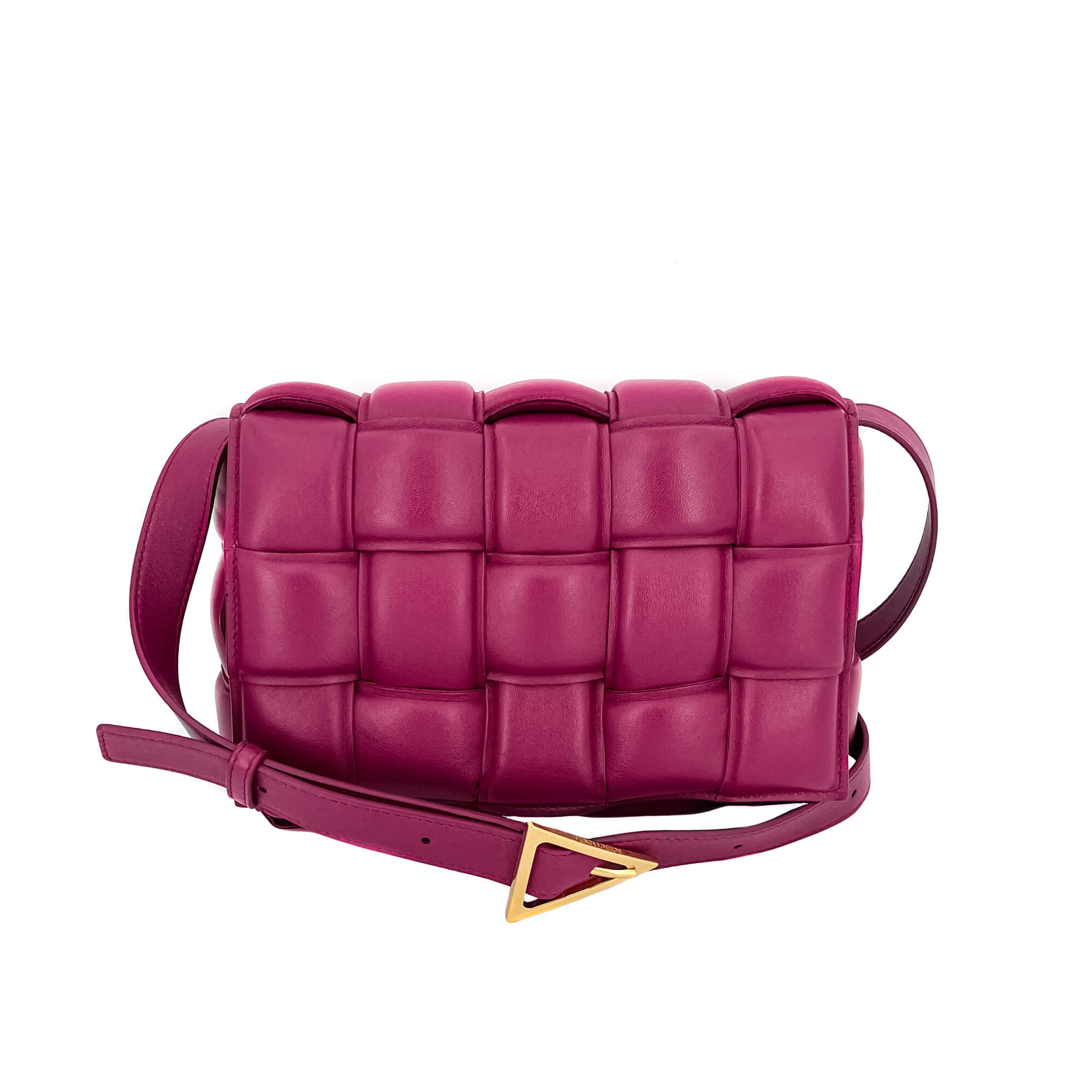 Padded Cassette Leather Shoulder Violet Bag