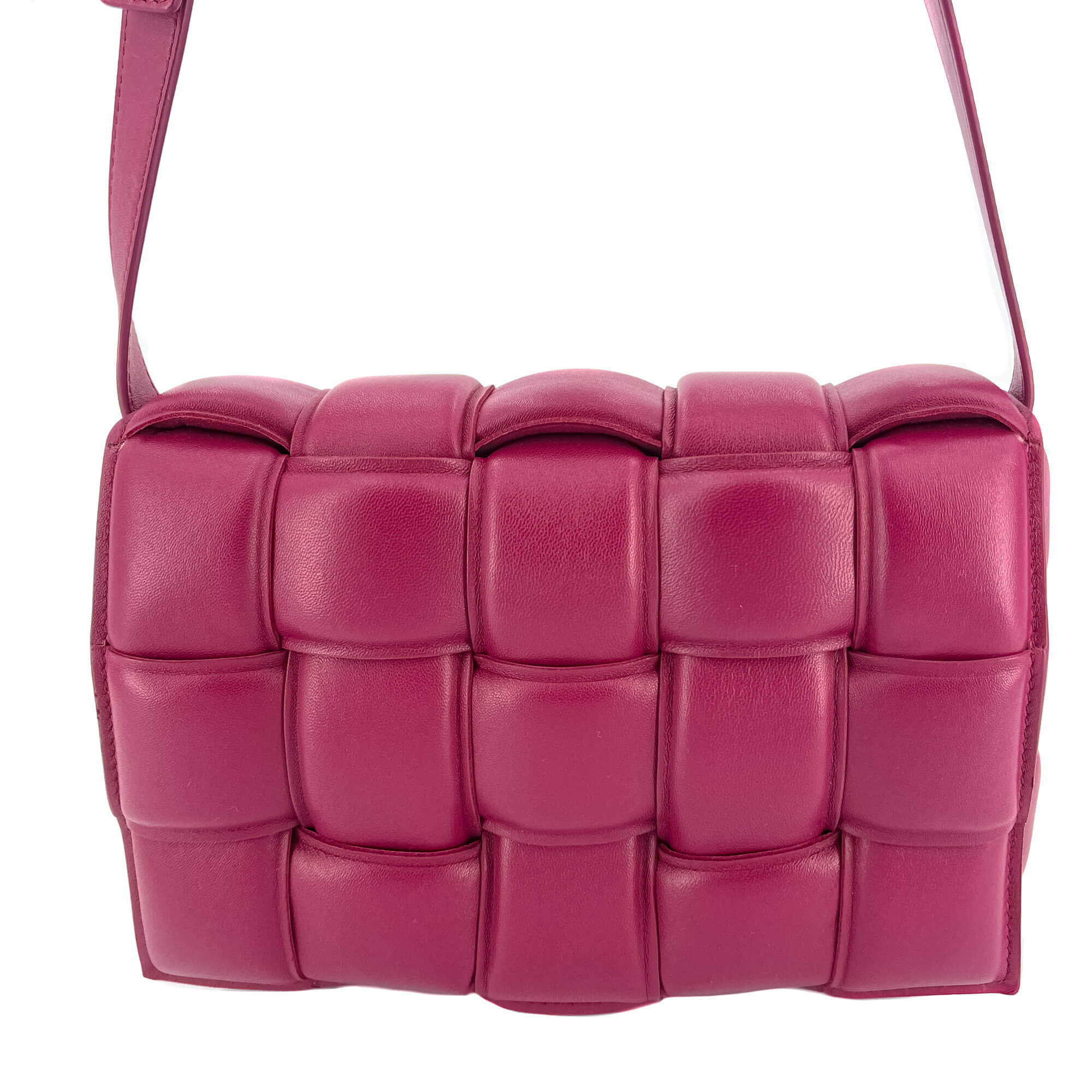 Padded Cassette Leather Shoulder Violet Bag